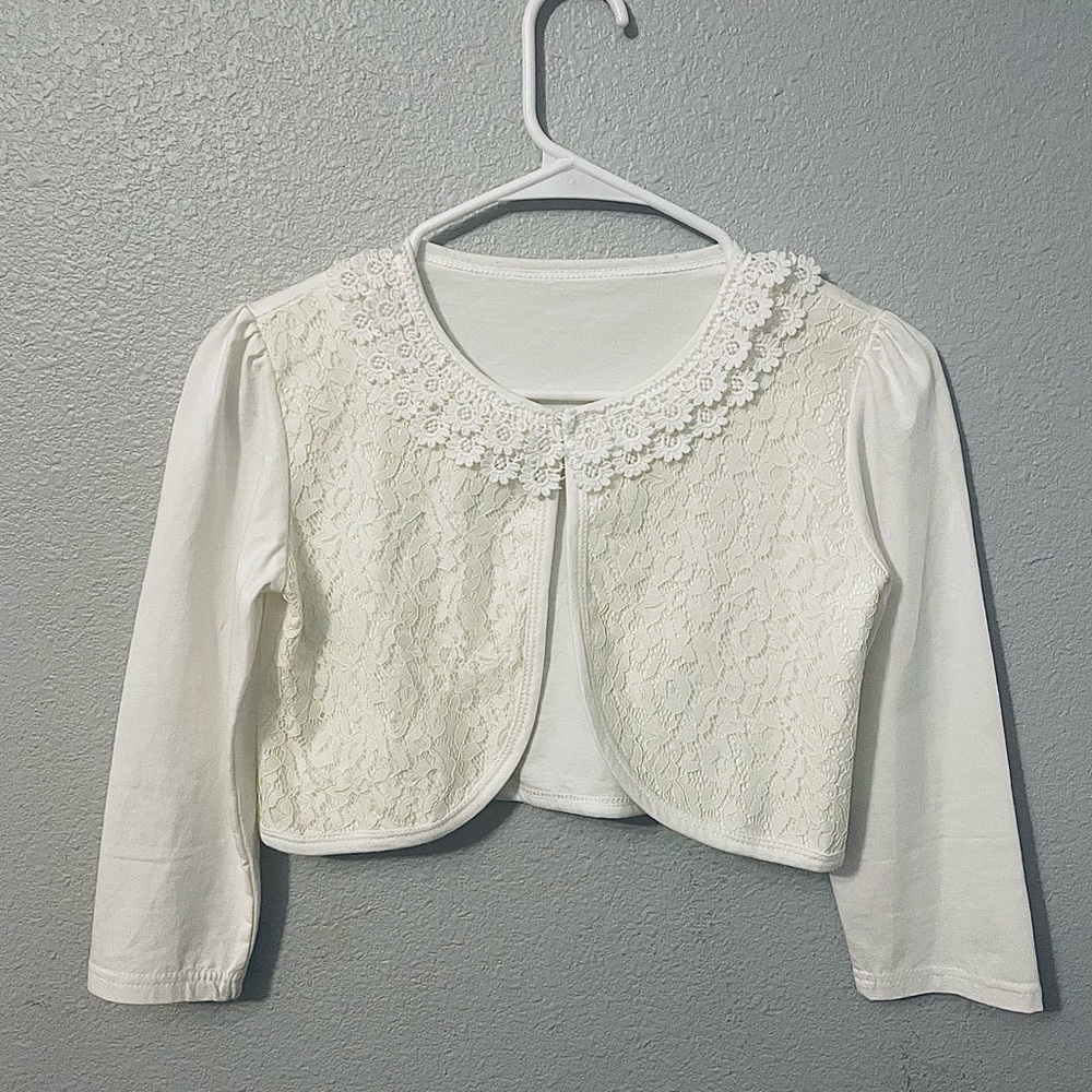 Amazon Kids White Lace Cape Jacket